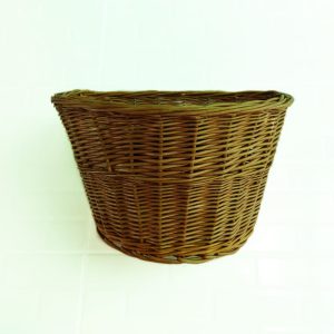 Cestinha De Vime Dianteira Media Com Suporte Para Bicicleta