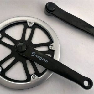 Pedivela Aço Cross 170mm Preto Com Roda Dentada De 44 Dentes