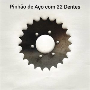 Pinhão Roda Fixa 22 Dentes De Ferro Sem Rosca Com 6 Furos