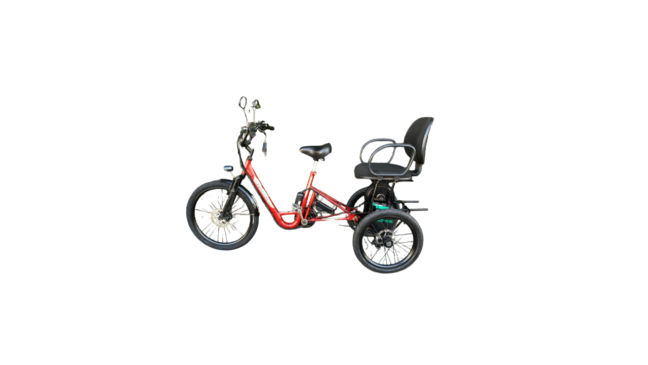 Triciclo Elétrico Duplo 1000W 48V 15Ah Seminovo